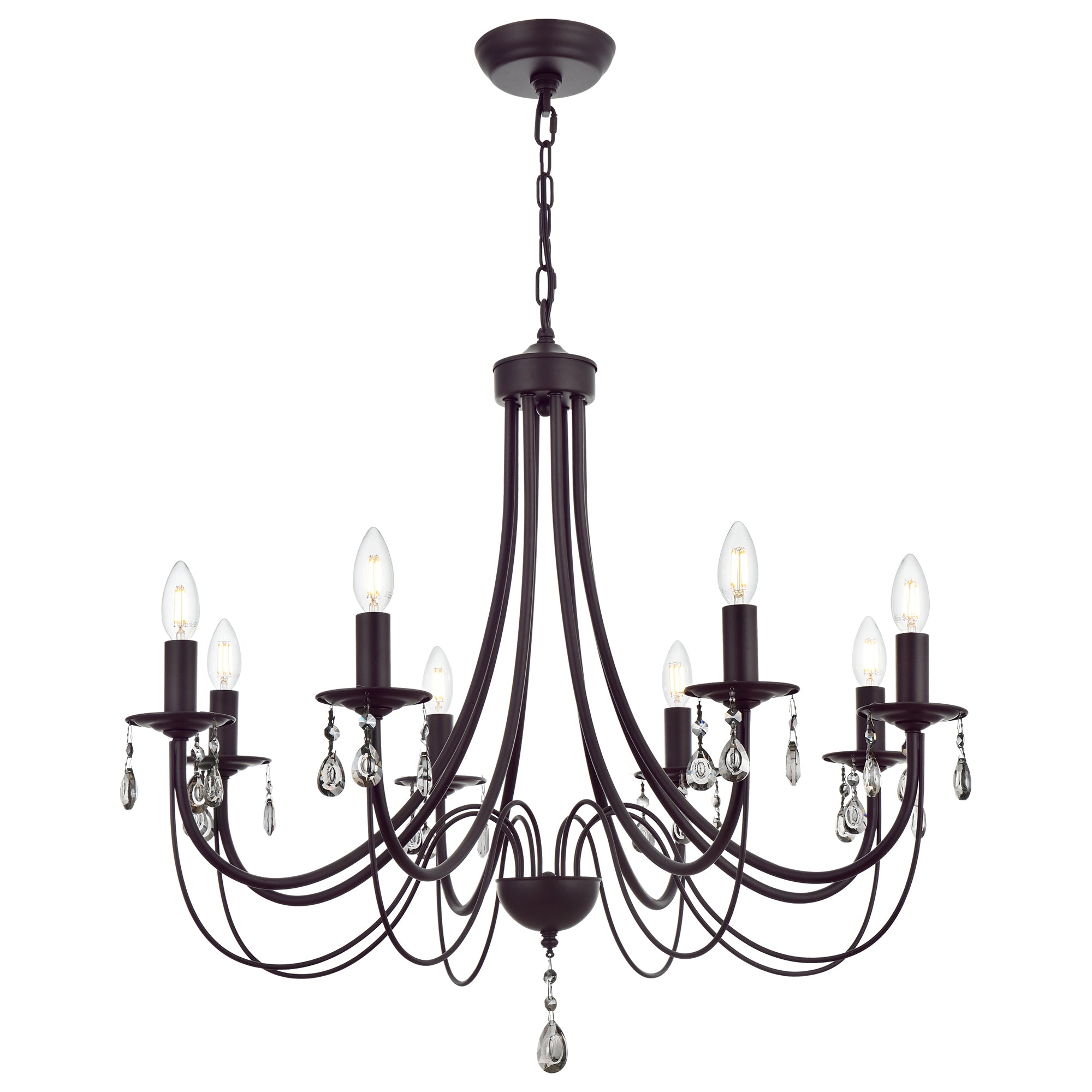 Farmhouse Chandeliers 8 Lights Oil Rubbed Bronze Pendant Lighting Dining Room Light Fixtures Modern Crystal Ceiling Light Fixtures