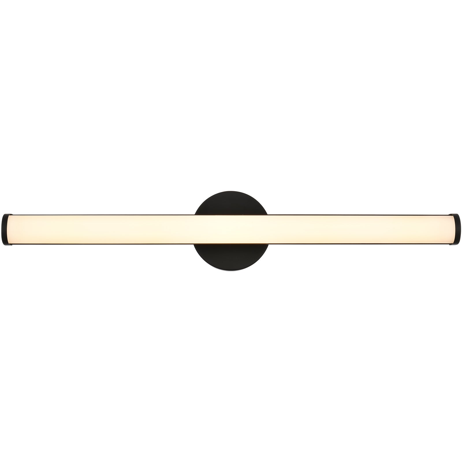 30-Inch Matte Black LED Vanity Light – 3000K Warm White, Frosted Acrylic Lampshade – Wall Mounted Bathroom Sconce for Mirror, Kitchen, Bedroom
